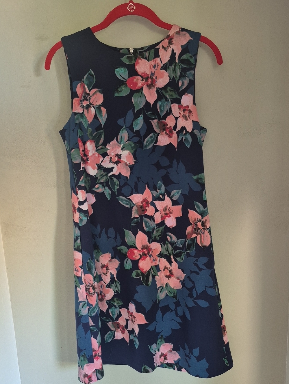Donna Morgan Navy Floral Sleeveless A-Line Dress